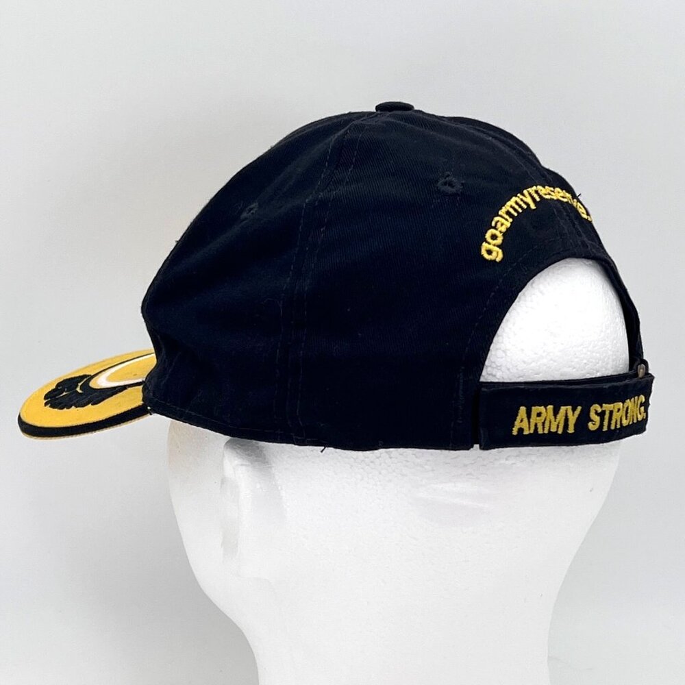 US Army Black & Yellow Baseball Cap Hat Army Strong Army Reserve Made in USA - Picture 6 of 12
